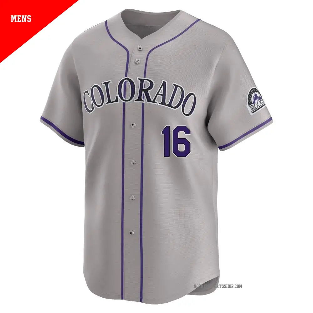 Men s 16 Sam Hilliard Colorado Rockies Gray Limited Road Jersey